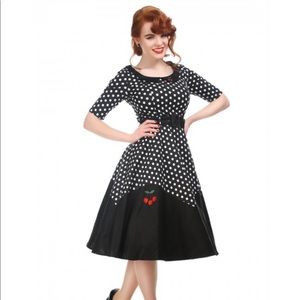 Collectif 50’s style polka dot and cherries dress